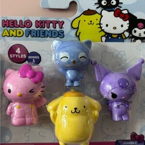 Hello Kitty and Friends Figurine Set - Pink, Blue, Yellow, Purple